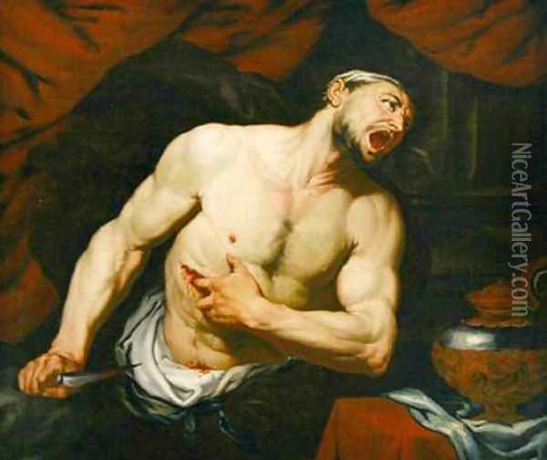 The Death of Cato of Utica Oil Painting - Giambattista Langetti