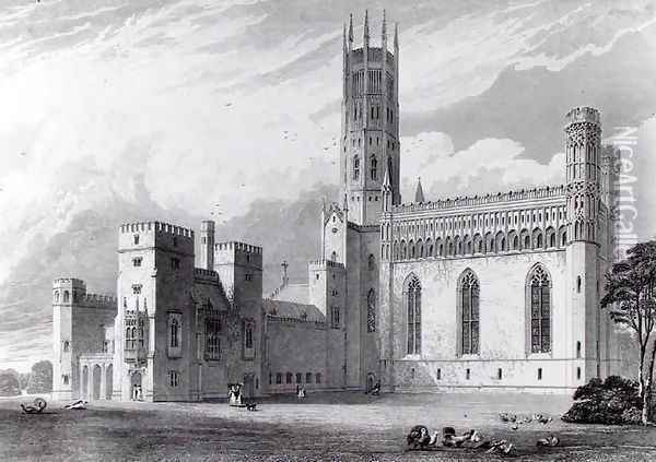 Fonthill Abbey from the south east Oil Painting - Thomas Higham