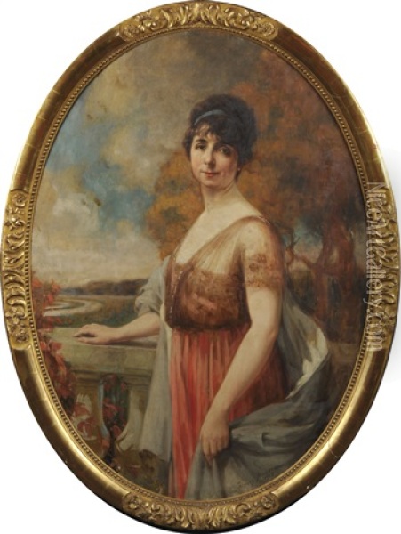 Portrait De Femme Oil Painting - Jacques Madyol