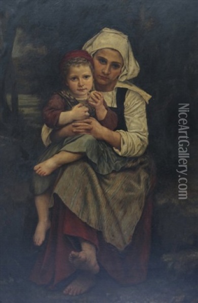 Mother And Child Oil Painting - William-Adolphe Bouguereau