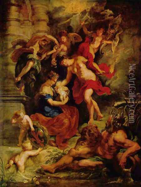 The Birth of Marie de' Medici Oil Painting - Peter Paul Rubens