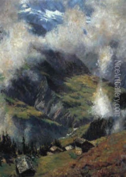 Sommertag Im Berner Oberland Oil Painting - Wilhelm Ludwig Lehmann