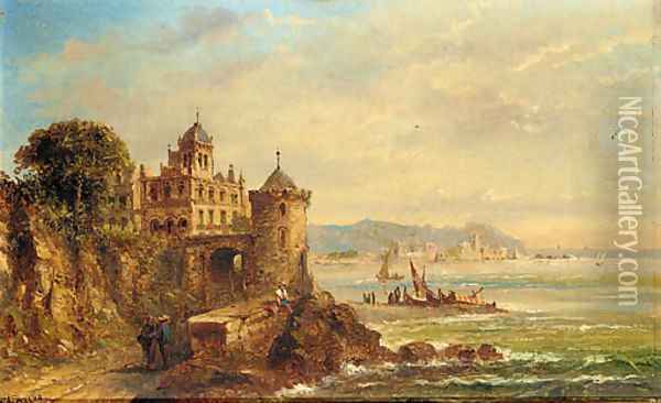 A Mediterranean capriccio Oil Painting - Felice A. Rezia