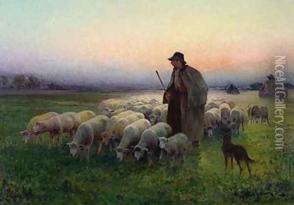 The Return to the Field Oil Painting - Charles Amable Lefebvre
