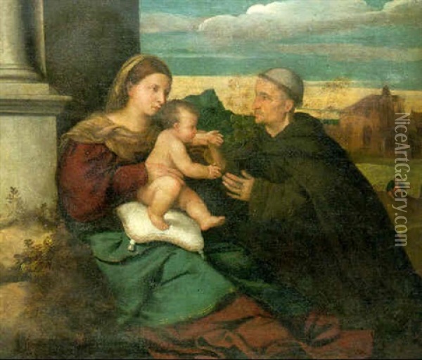 The Madonna And Child With St. Anthony Of Padua Oil Painting -  Moretto da Brescia
