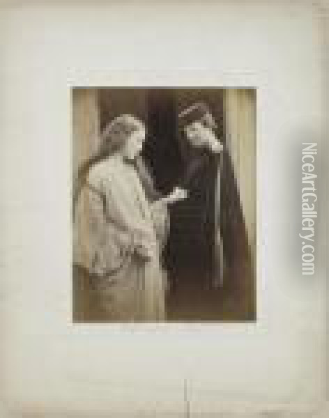 Hatty Campbell And Sister (eleanor Campbell) Oil Painting - Julia Margaret Cameron