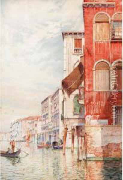 The Grand Canal At St. John Chrysostom, Venice Oil Painting - Frank Randal