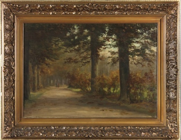 Waldweg Mit Spaziergangern Oil Painting - Jacob Oudes Sr.
