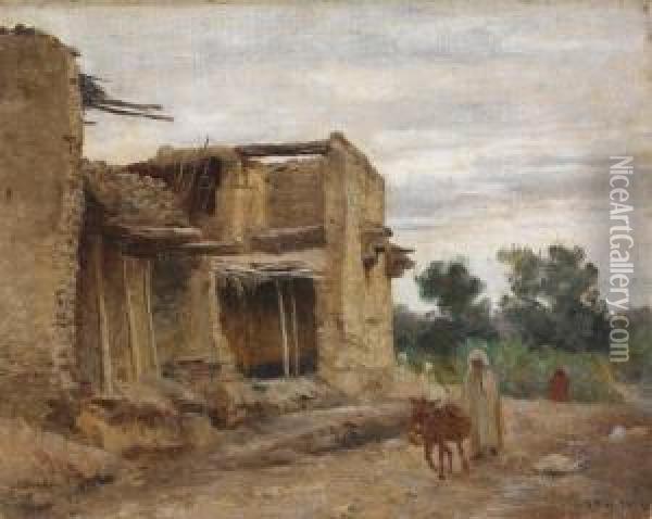 La Traversee Du Village Oil Painting - John-Lewis Shonborn