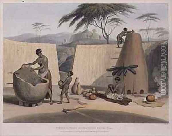 Booshuana Women Manufacturing Earthen Ware Oil Painting - Samuel Daniell
