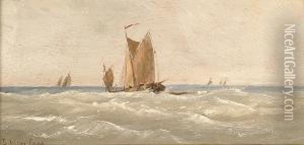 Shipping In A Swell Oil Painting - Bartol Wilhelm Van Laar