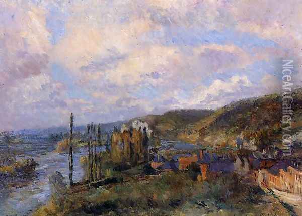 Near Rouen: the Cliffs of Saint-Adrien Oil Painting - Albert Lebourg
