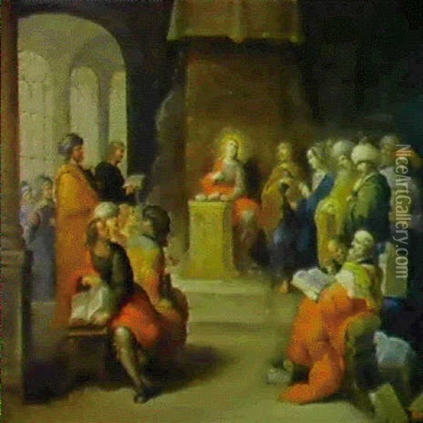 Jesus Parmi Les Docteurs Oil Painting - Anton Willemssens