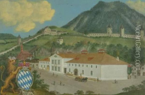 Oberbayerische Brauerei. Oil Painting - Ferdinand Balzer