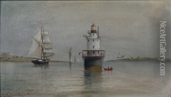 Spring Point Light Oil Painting - George M. Hathaway