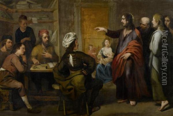 Visiting The Tax Collectors Oil Painting - Jan Pynas