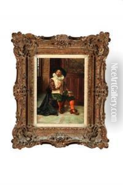 Portrait Of A Cavalier Oil Painting - Francois Brunery