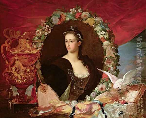 Francisca Caroline de Braganca 1824-98 Princess of Joinville Oil Painting - Eugene Louis Lami