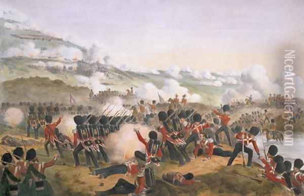 The Grand charge of the Guards on the Heights of the Alma during the Crimean War Oil Painting - L. Huard