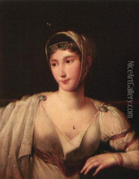 Portrait En Buste De Pauline Bonaparte, Princesse Borghese, Duchesse De Guastalla Oil Painting - Robert Jacques Francois Faust Lefevre