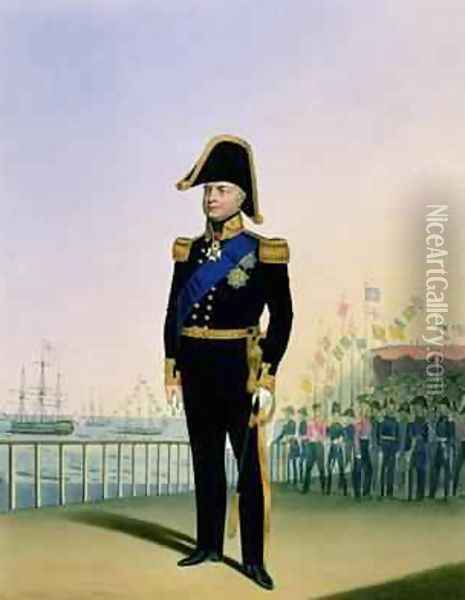 Portrait of King William IV 1765-1837 plate 14 from Costume of the Royal Navy and Marines Oil Painting - L. and Eschauzier, St. Mansion