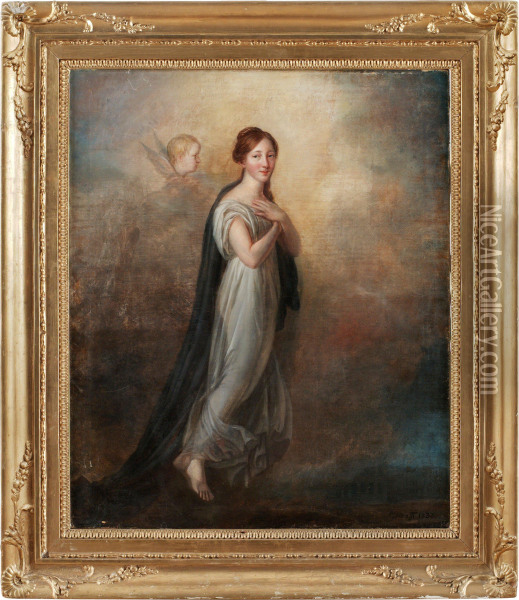 Allegorical Female Figure Oil Painting - Per Ii Krafft