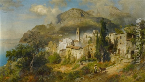 Auf Capri Oil Painting - August Wilhelm Leu