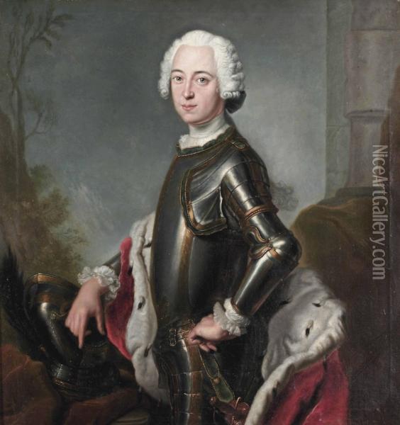 Portrait Of Friedrich, Duke Of Mecklenburg-schwerin Oil Painting - Antoine Pesne