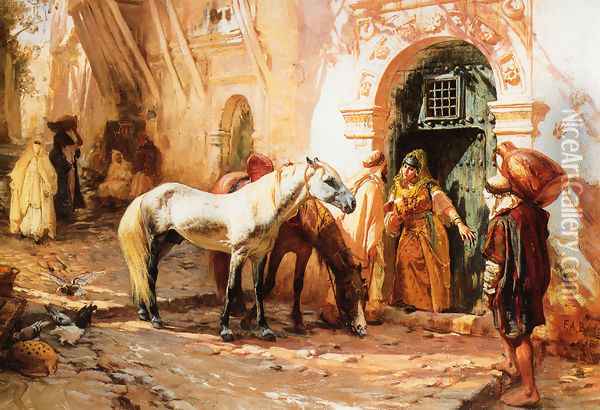 Scene In Morocco Oil Painting - Frederick Arthur Bridgman