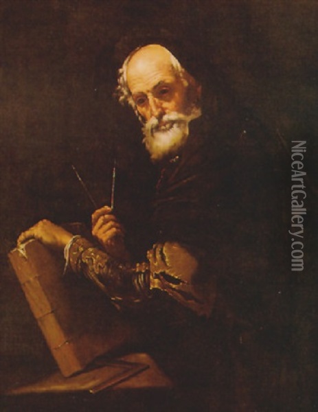 Filosofo Con Compasso Oil Painting - Jusepe de Ribera