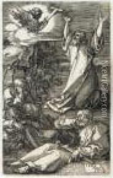 Christ On The Mount Of Olives (b., M., Holl.4) Oil Painting - Albrecht Durer