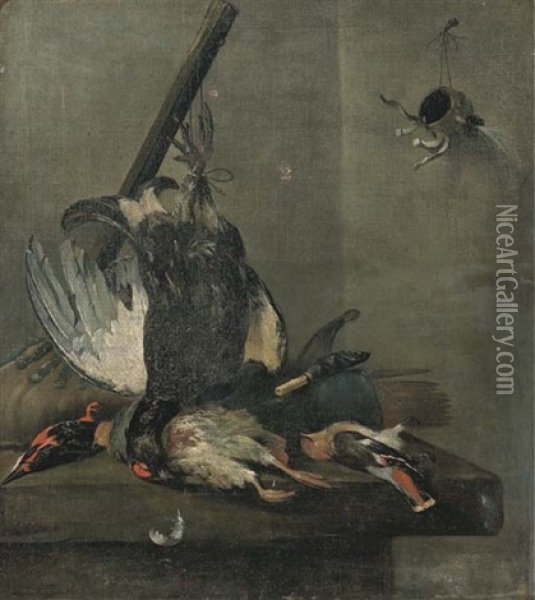 Nature Morte Aux Oiseaux Oil Painting - Pieter Van Noort
