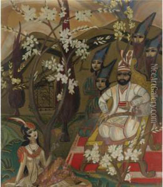 Oriental Scene Oil Painting - Serge Iurevich Soudeikine