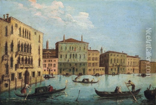 Vista Sul Canal Grande A Venezia: Blick Auf Den Canal Grande In Venedig Oil Painting - Francesco Albotti