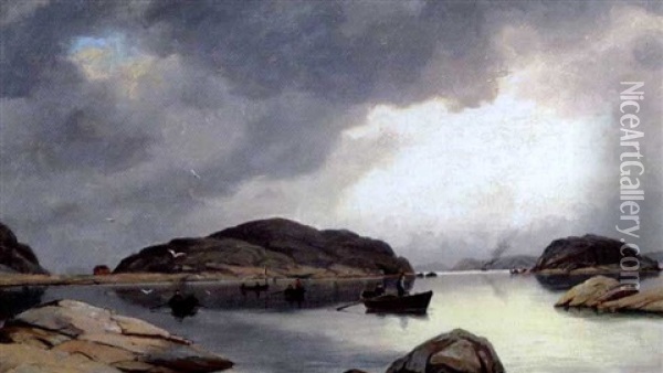 Skaergarden Ved Goteborg Oil Painting - Oscar Herschend