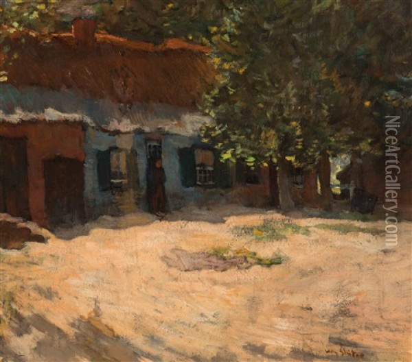 A Summer Day At The Farm Oil Painting - Willy Sluijter