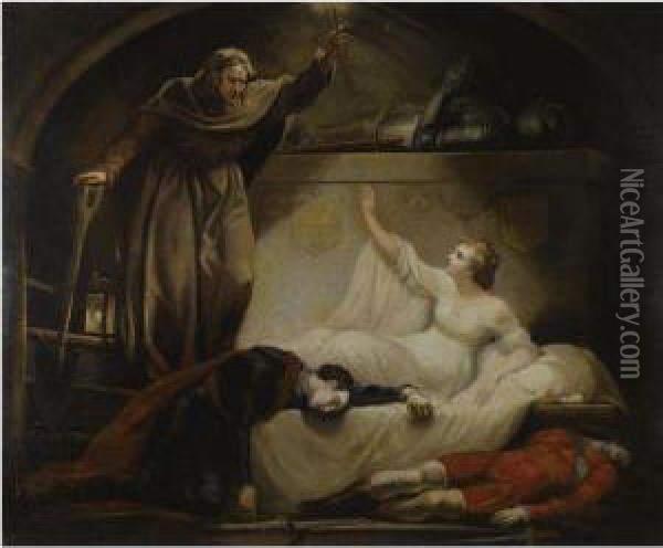 Friar Lawrence At Capulet's Tomb Oil Painting - James Northcote
