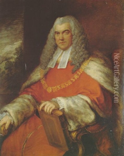 Portrait Of Jugde Sir John Skynner Oil Painting - Thomas Gainsborough