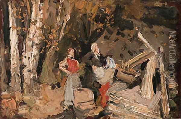 Three Women Oil Painting - Konstantin Alexeievitch Korovin