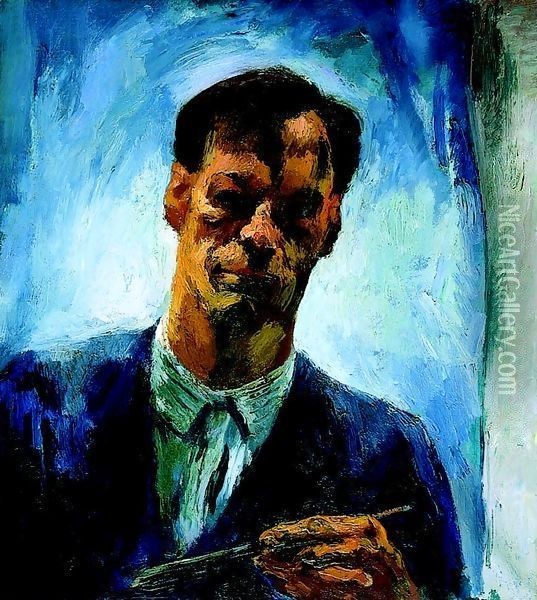 Self Portrait 1928 Oil Painting - Istvan Desi-Huber