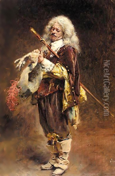 The Cavalier Oil Painting - Konstantin Egorovich Egorovich Makovsky