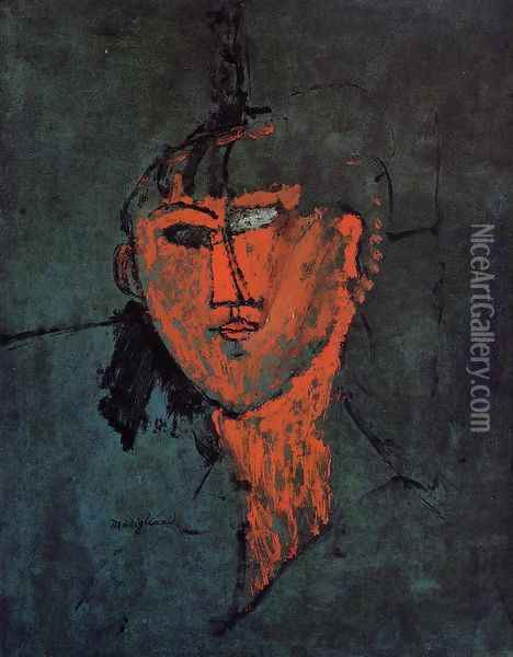 Head Oil Painting - Amedeo Modigliani