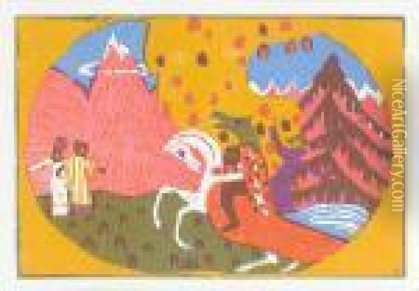 Berge Oil Painting - Wassily Kandinsky
