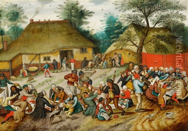 The Peasant Wedding Feast Oil Painting - Pieter Brueghel the Younger