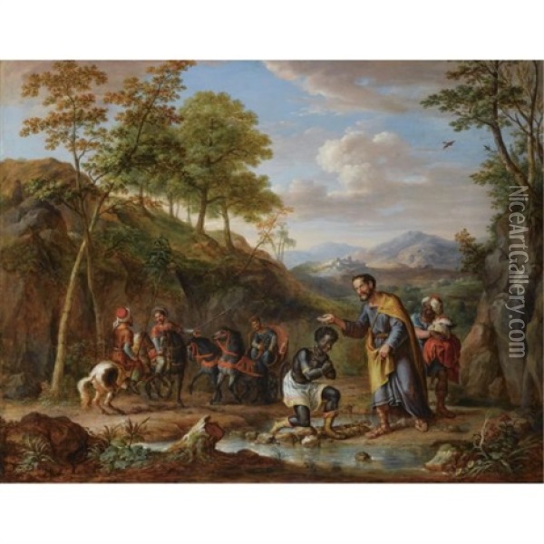 The Baptism Of The Eunuch Oil Painting - Maximilian Neustueck