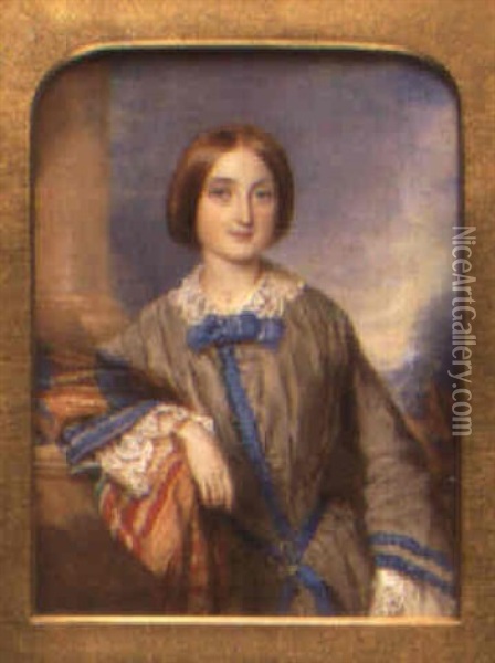 Portrait Of Matilda Jane, Daughter Of Sir William Edmund Cradock Hartopp Oil Painting - Reginald Easton