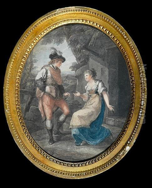 Gualtherus And Griselda Oil Painting - William Dickinson