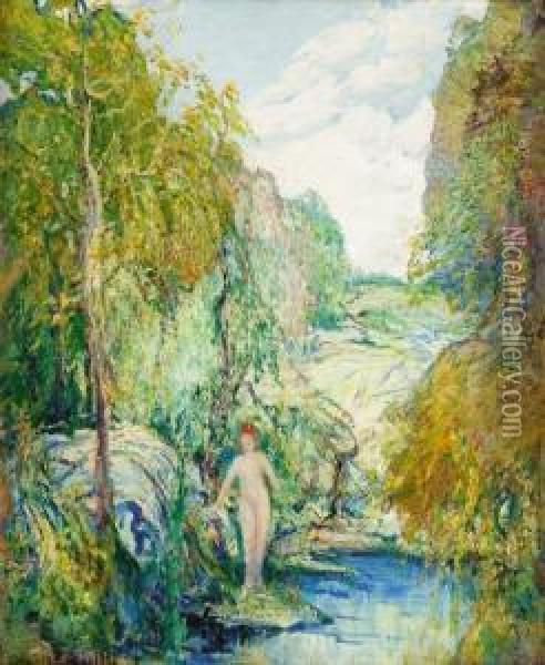 The Pool Oil Painting - Charles Reiffel