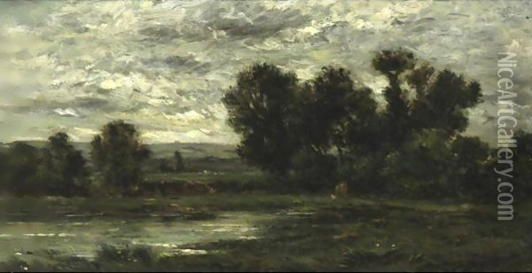 Le Labours, Auvers Oil Painting - Charles-Francois Daubigny