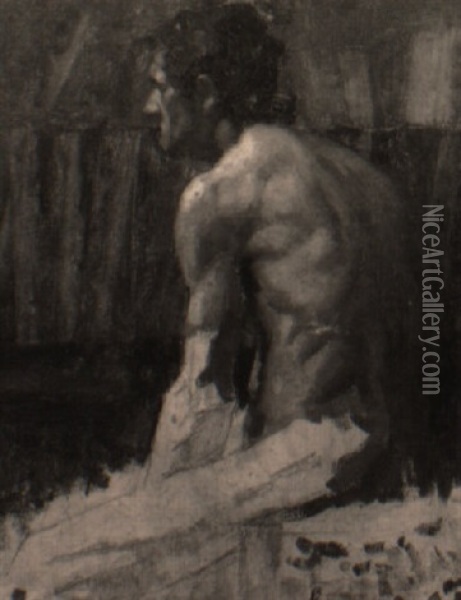 Academie D'homme De Profil Oil Painting - Roger de La Fresnaye